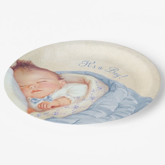 Jongens  Baby shower Papieren Bordje (Gekanteld)