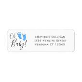 Jongens Baby shower retouradres Etiket (Voorkant)