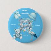 Jongens baby shower ronde button 5,7 cm (Voorkant)