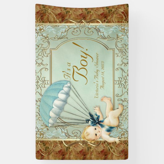 Jongens  Baby shower Spandoek (Verticaal)