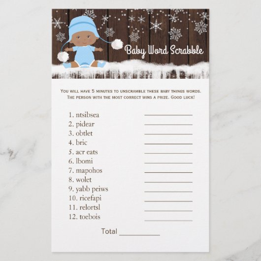 Jongens baby shower spellen flyer (Voorkant)