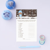 Jongens baby shower spellen flyer (Enkel)