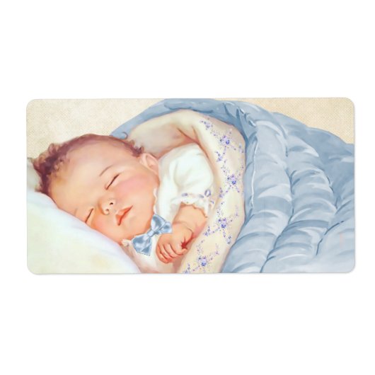 Jongens  Baby shower Waterflesetiketten Etiket (Voorkant)