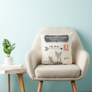Jongens babyslaapkamer baby statistiek vos pijl pa kussen