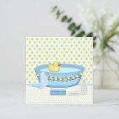 Jongens Bad Tijd Baby Shower Kaart (Staand voorkant)