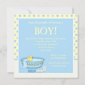 Jongens Bad Tijd Baby Shower Kaart (Achterkant)