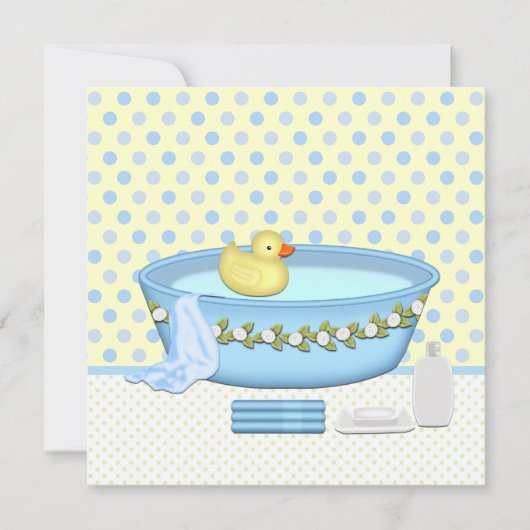 Jongens Bad Tijd Baby Shower Kaart (Voorkant)