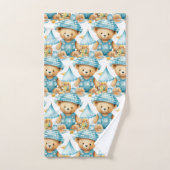 Jongens badhanddoekenset | Blauwe teddyberen | Bad Handdoek (Handdoek)