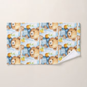 Jongens badhanddoekenset | Blauwe teddyberen | Bad Handdoek (Handdoek)