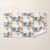 Jongens badhanddoekenset | Blauwe teddyberen | Bad Handdoek (Handdoek)