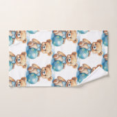 Jongens badhanddoekenset | Blauwe teddyberen | Bad Handdoek (Handdoek)