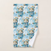 Jongens badhanddoekenset | Blauwe teddyberen | Bad Handdoek (Handdoek)