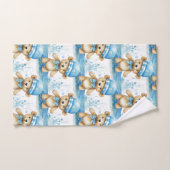 Jongens badhanddoekenset | Blauwe teddyberen | Bad Handdoek (Handdoek)