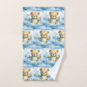 Jongens badhanddoekenset | Blauwe teddyberen | Bad Handdoek (Handdoek)
