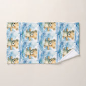 Jongens badhanddoekenset | Blauwe teddyberen | Bad Handdoek (Handdoek)