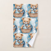Jongens badhanddoekenset | Blauwe teddyberen | Bad Handdoek (Handdoek)