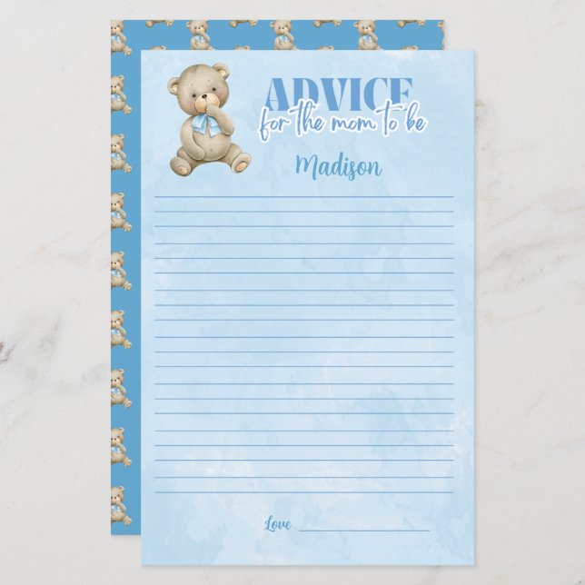 Jongens ballon Beer advies voor moeder douche spel (Voorkant / Achterkant)