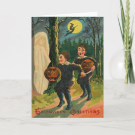 Jongens bang gemaakt door spook kaart