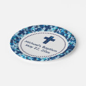 Jongen's Baptism Christening First Communion Papieren Bordje (Gekanteld)