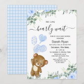 Jongens Barly Wachten Beer Hartballonnen Baby show Kaart (Voorkant / Achterkant)