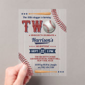 Jongens Baseball 2e verjaardag Acryl Uitnodigingen (Insitu (Draagbaar))