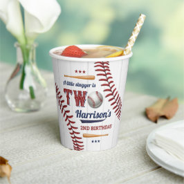 Jongens Baseball 2e verjaardag Papieren Bekers