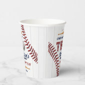 Jongens Baseball 2e verjaardag Papieren Bekers (Rechts)