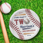 Jongens Baseball 2e verjaardag Papieren Bordje<br><div class="desc">Viel in stijl met deze trendy borden van het tweede verjaardagsdagsdocument. Het ontwerp is gemakkelijk te personaliseren met je eigen formulering en je familie en vrienden zullen enthousiast zijn als ze deze fantastische feestelijke borden zien.</div>