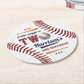Jongens Baseball 2e verjaardag Ronde Kartonnen Onderzetter (Gebogen)