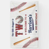 Jongens Baseball 2e verjaardag Welkom Spandoek (Verticaal)