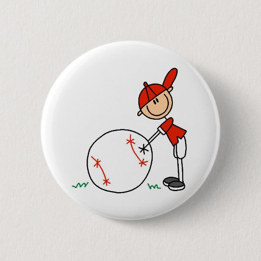 Jongens Baseball aanpassen Ronde Button 5,7 Cm (Voorkant)