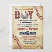 Jongens  Baseball Baby shower Kaart (Voorkant)