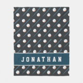 Jongens Baseball Bat & Ball Sport Masculine Kinder Fleece Deken (Voorkant)