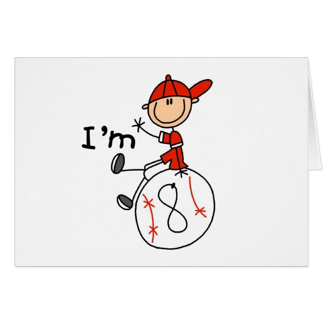 Jongens Baseball Ik ben 8 (Voorkant Horizontaal)