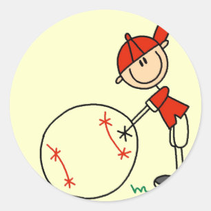 Jongens Baseball passen T-shirts en cadeautjes aan Ronde Sticker