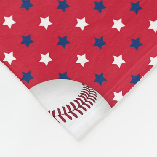 Jongens Baseball Rood Wit Blauw Aangepaste Foto w Fleece Deken (Hoek)