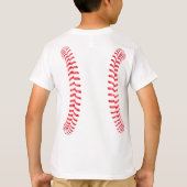 Jongens Baseball Speler Verticale Steken Naden T-shirt (Achterkant)