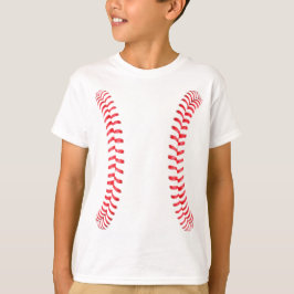 Jongens Baseball Speler Verticale Steken Naden T-shirt