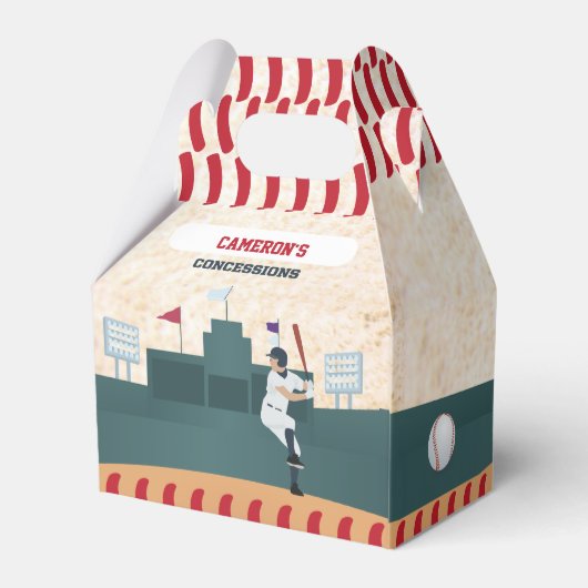 Jongens Baseball Theme Party Favor Box Bedankdoosjes (Achterkant)