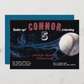 Jongens Baseball verjaardag uitnodiging (Voorkant / Achterkant)