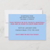 Jongens basketbal party uitnodiging (Achterkant)