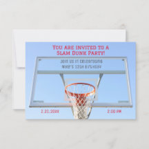 Jongens basketbal party uitnodiging