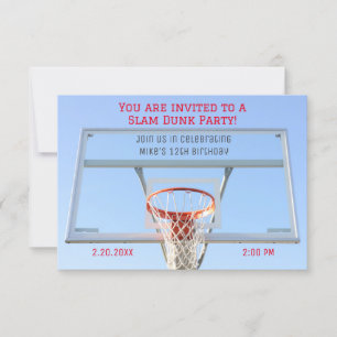 Jongens basketbal party uitnodiging