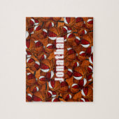 jongens basketbal rode witte teamkleuren legpuzzel (Verticaal)