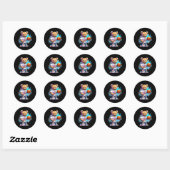 Jongens Basketbal Teddy Bear Ronde Sticker (Vel)