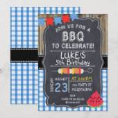Jongens BBQ Verjaardag Uitnodiging (Voorkant / Achterkant)