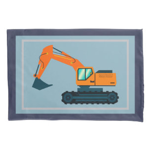 Jongen's Bedroom Excavator Navy Standard Kussensloop
