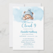 Jongens Beer Beer Cloud Negen 9 Baby shower Kaart (Voorkant)