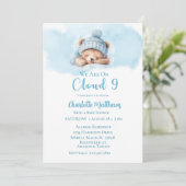 Jongens Beer Beer Cloud Negen 9 Baby shower Kaart (Staand voorkant)