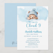 Jongens Beer Beer Cloud Negen 9 Baby shower Kaart (Voorkant / Achterkant)